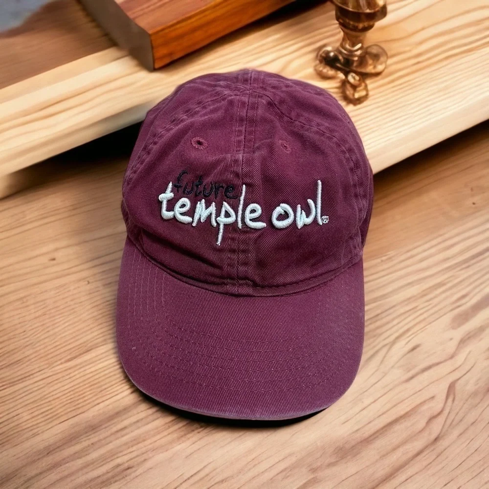 Future Temple Owl Toddler Hat Red Maroon University Baseball Cap